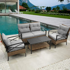 The Sunset Social - 4-Piece Rattan Patio Conversation Set ☀️