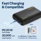 Heated Double Camping Chair, with 2*20,000 Mah Power Bank and 12V 20W PD Fast Charging Type C Port, 3 Levels Heating, NTC Overheat Protection System