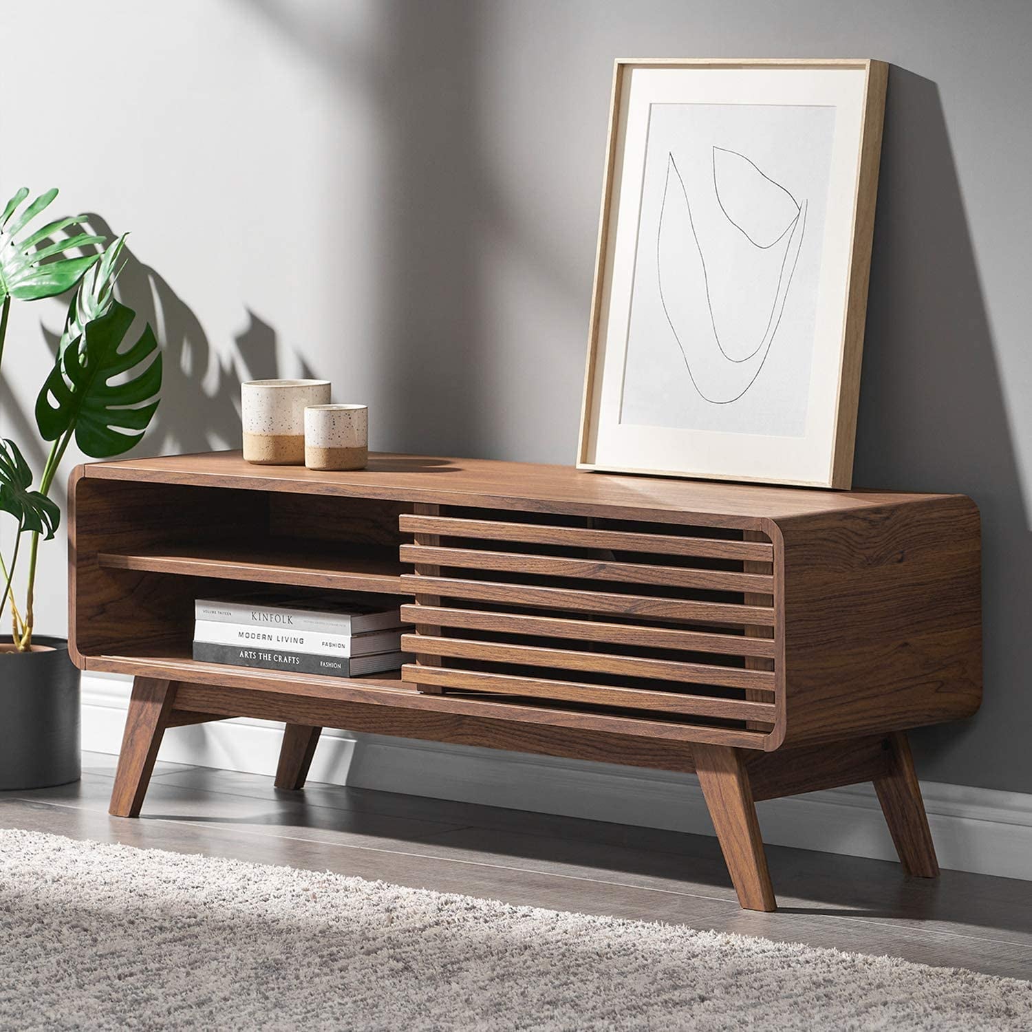 The Ensley 46" Mid-Century Modern TV Stand | Sleek & Uncluttered Style