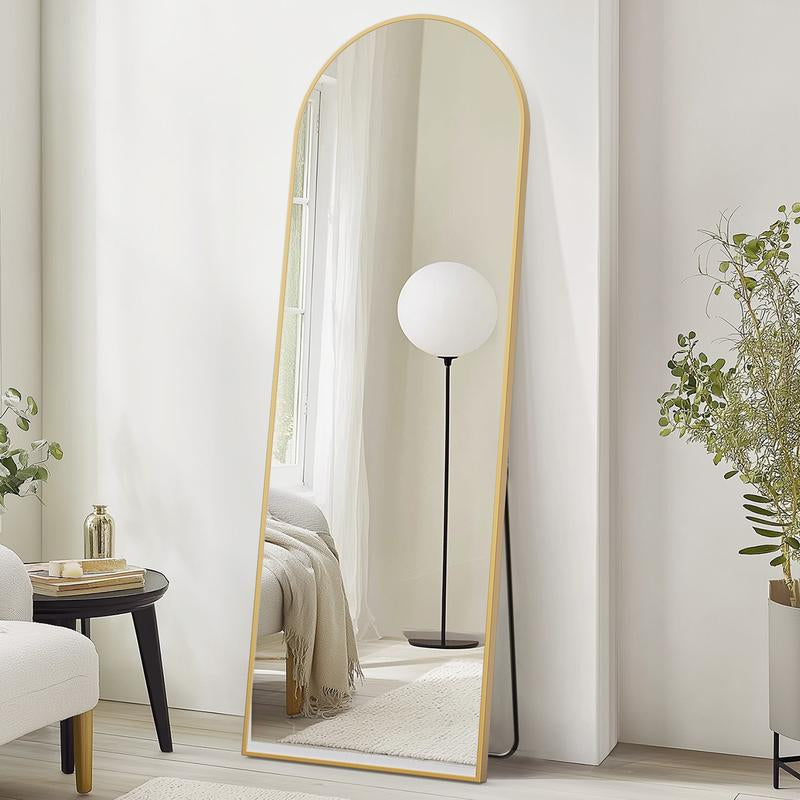 Floor Mirror Stand Mirror Full Length with LED Lights, Floor Mirror Dimming & 3 Color Lighting