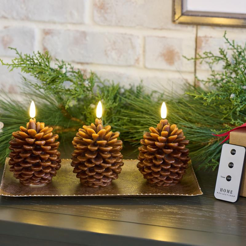 "The Enchanted Glow" - Set of 3 Flameless Holiday Candles 🕯️