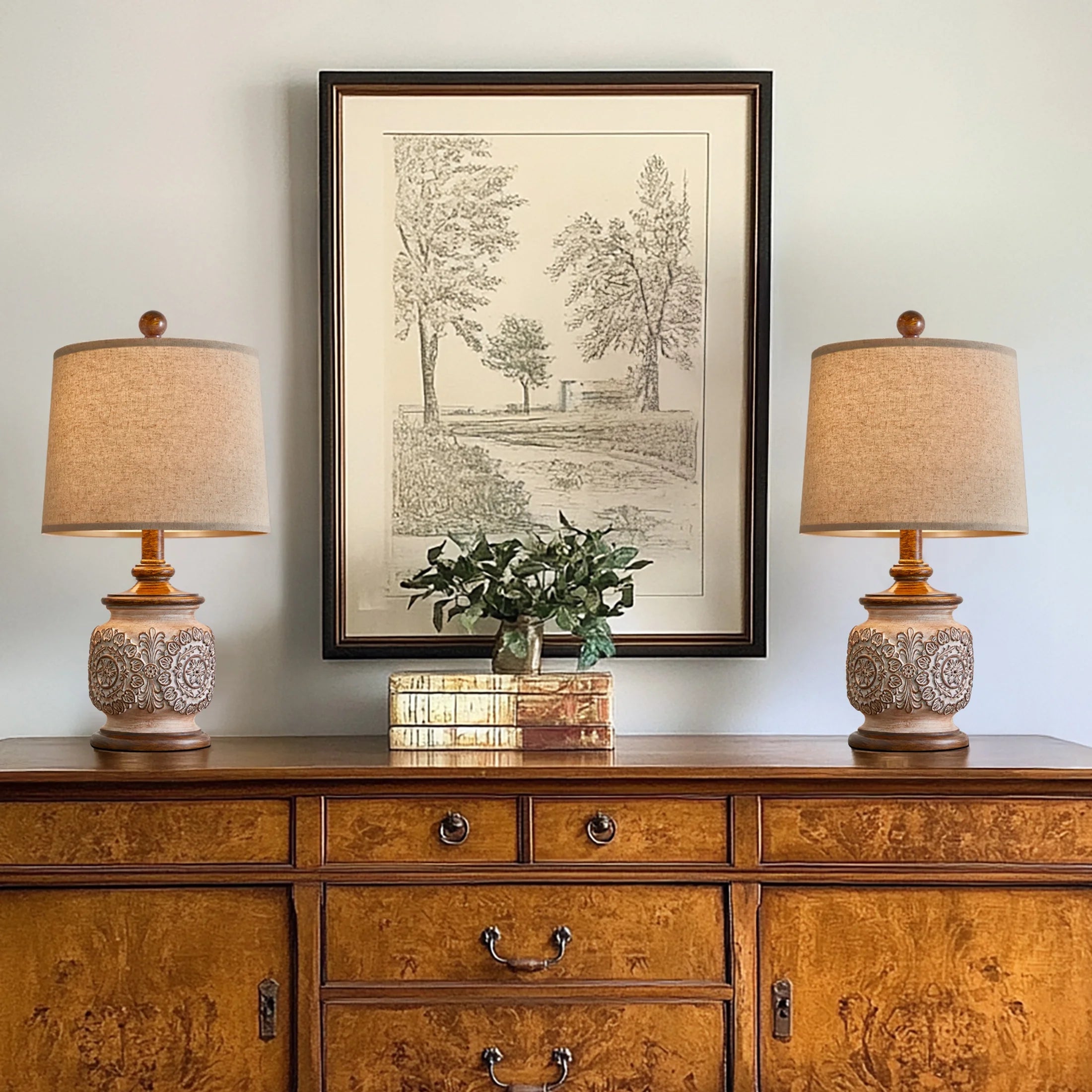 The Vintage Floral Table Lamp Set