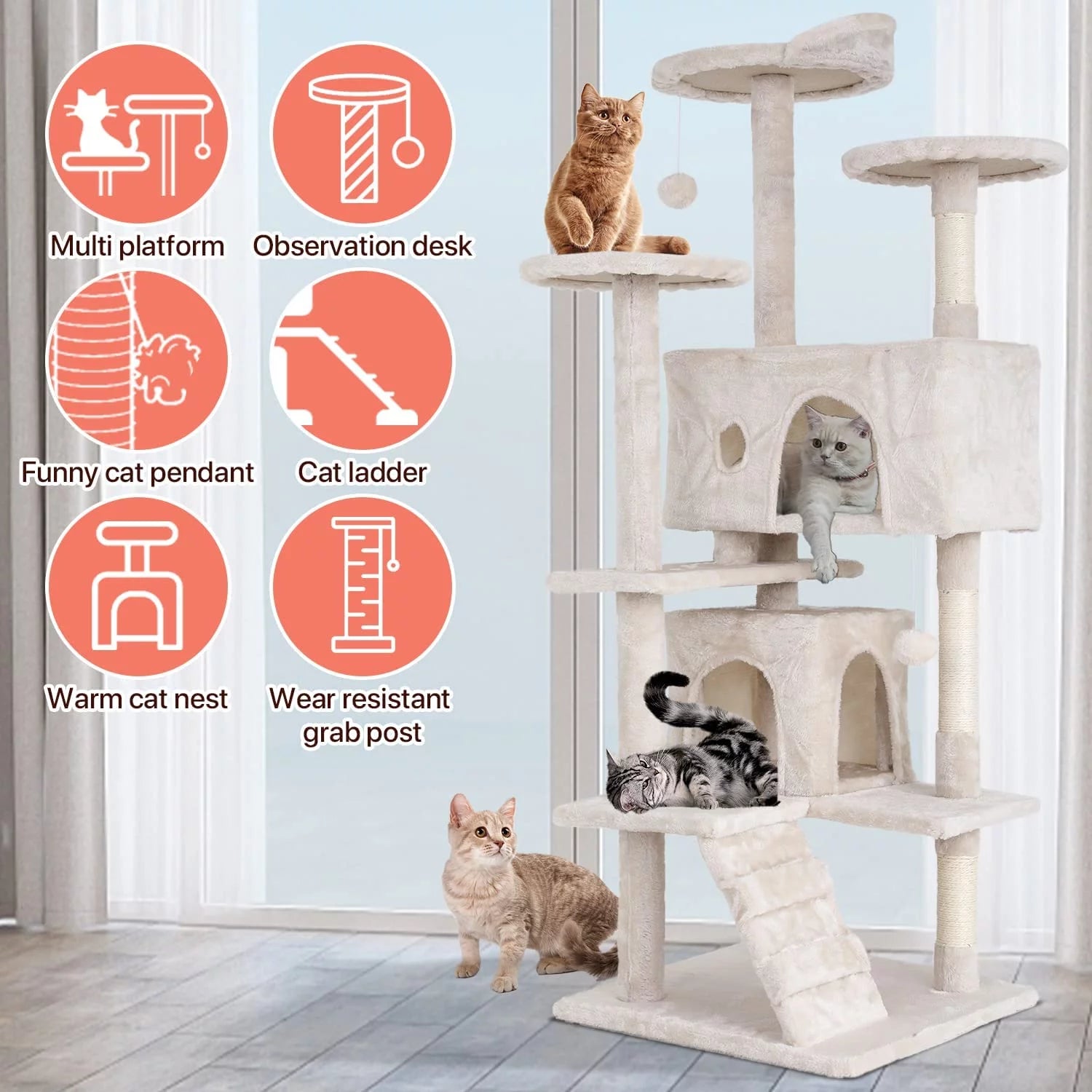 Your Cat's Dream Kingdom: The 54" Multi-Level Cat Tower