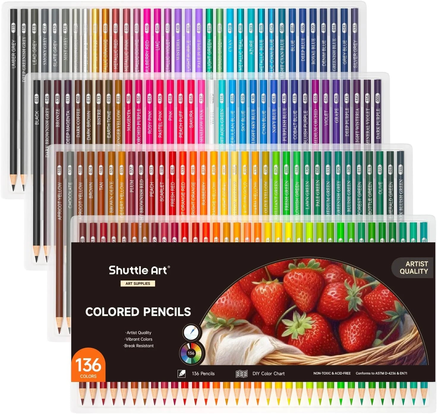 136 Colored Pencils,Colored Pencil Set for Adult Coloring Books