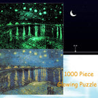 1000 Pieces Glow in the Dark Puzzle for Adults, 70X50Cm Museum Collection Puzzle, 2Mm Thickness Luminous Puzzle, Famous Painting Puzzle Stress Reliever Artwork Puzzle for Kids Adults