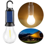 LED Solar Camping Lights USB Rechargeable Bulbs Lamp Dimmable with Hooks Vintage Light for Hiking Tent Lantern Outdoor Lighting