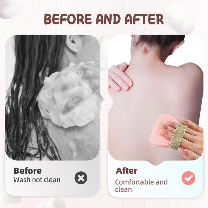 Buy 1 Get 1, Soap Bags with Exfoliating Shower Sponges — Deep Cleansing Foaming Soap Holder with Hand Strap, Body Scrub for Smooth Skin, Suitable for Men & Women, Perfect for Bath & Shower