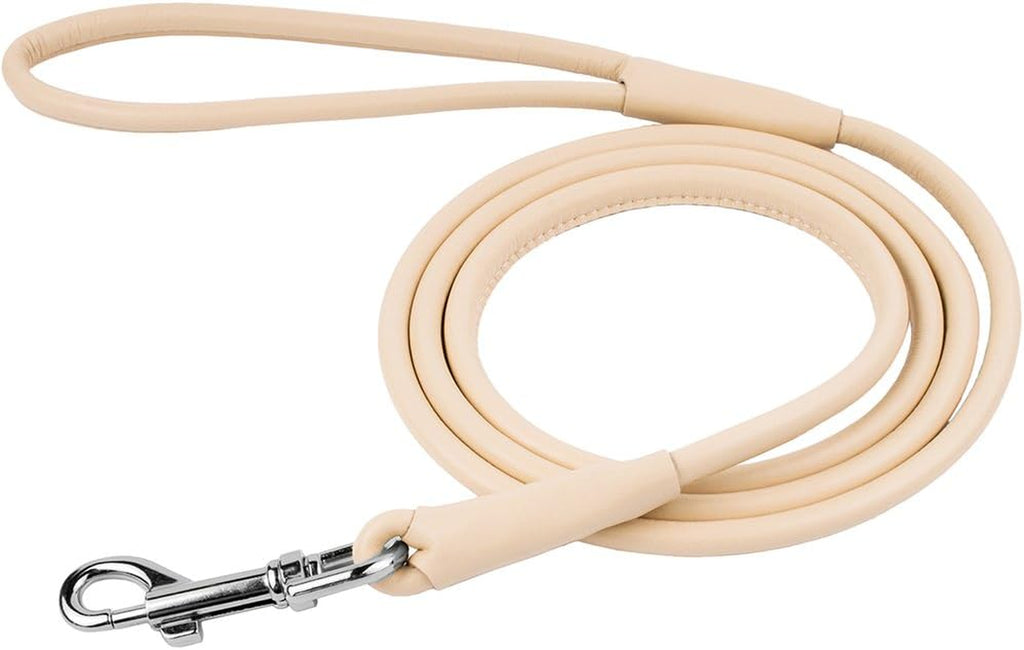 Rolled Leather Dog Leash 4Ft, Soft Padded Training Leather Dog Lead 6Ft, Puppy Leash Rolled Leather Small Medium Large Black Blue Red Orange Green Pink White (Purple, Size L 6Ft)