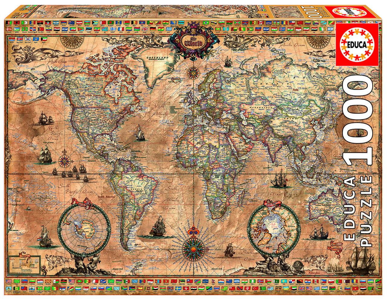 1000 Piece Puzzle - Antique World Map