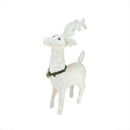 Plush Glittered Reindeer Outdoor Christmas Decoration - 28.5" - Clear Lights