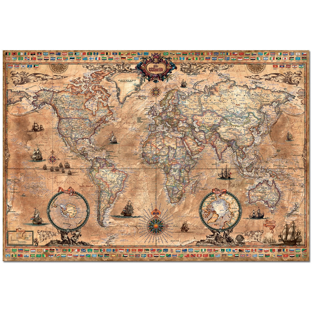 1000 Piece Puzzle - Antique World Map