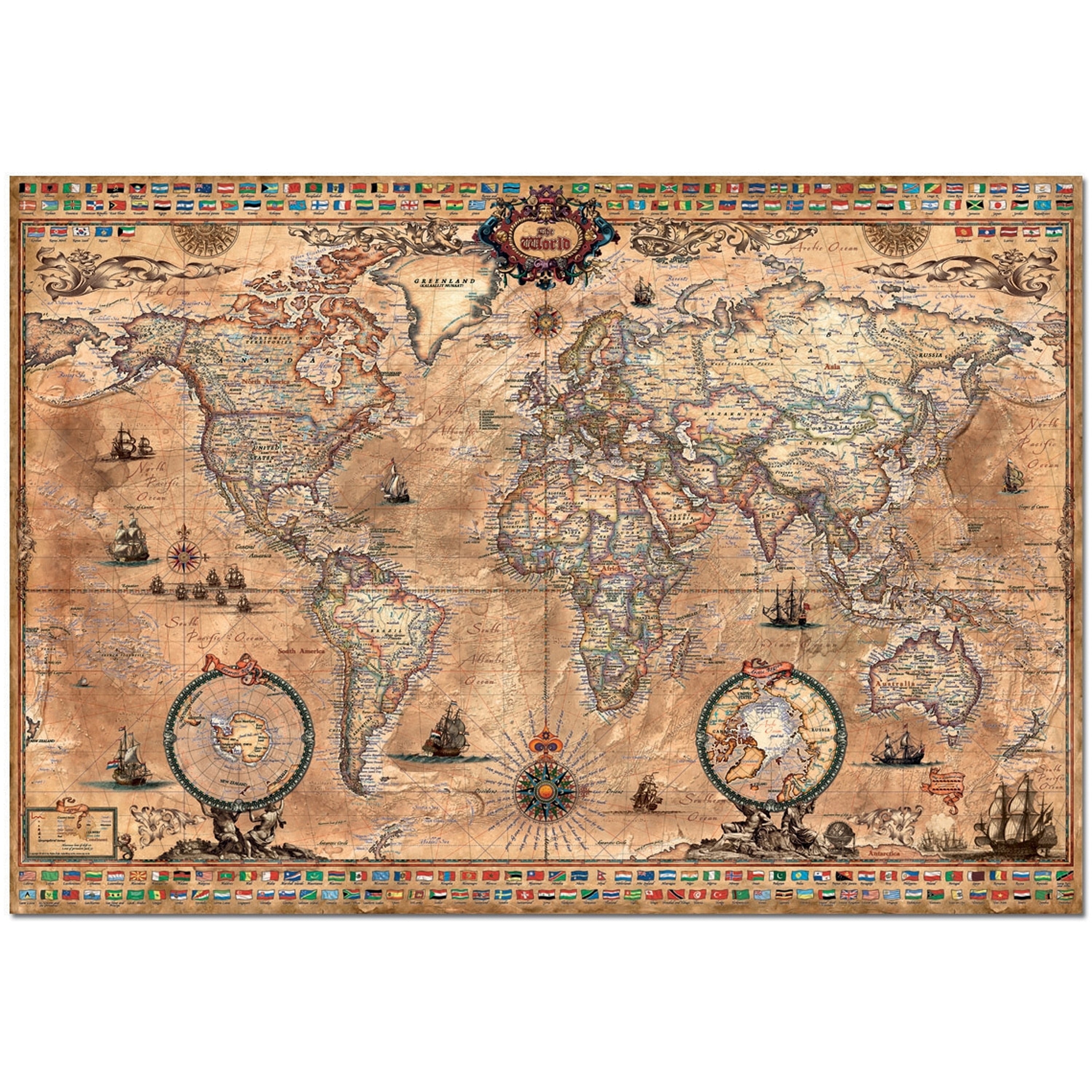 1000 Piece Puzzle - Antique World Map