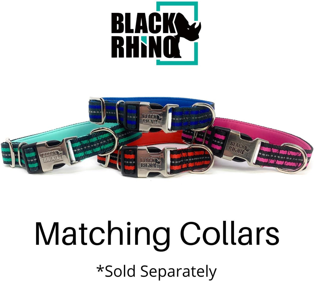 Heavy Duty Dog Leash for Medium and Large Dogs - 5 Ft Long Double Handle Dog Leash with Padded Traffic Control Handles - Reflective, Durable, and Weather Resistant (Aqua and Gray)