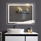 Modern LED Rectangle Bathroom Mirror, 24 X 32 Inch, Waterproof, Vertical & Horizontal