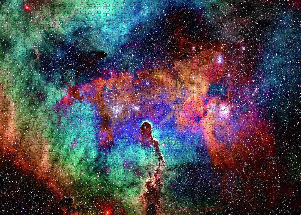 Henley Place Space Puzzle - 1000 Piece Deepspace Puzzle for Adults, Outerspace Jigsaw with Fun Fact & Reference Poster, NASA Nebula Illustration 20X27 Inches