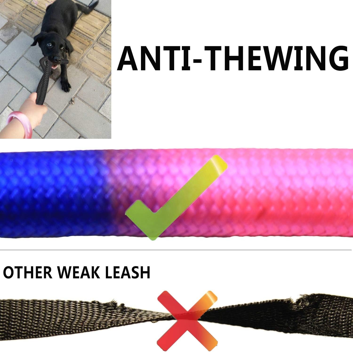 Heavy Duty 3 Dog Leash No Tangle Detachable 360° Swivel Device Multiple Dog Leash with Padded Handle for Two/Three Pets