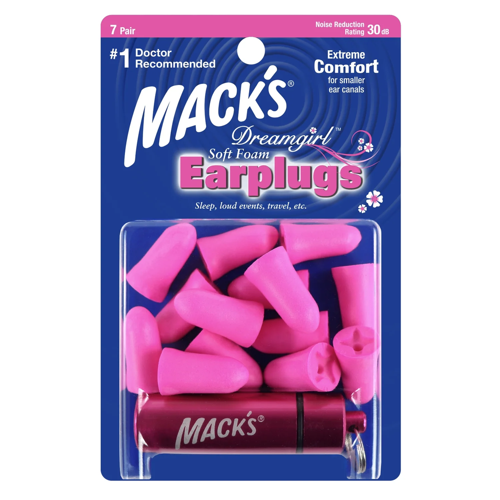 Mack’S Dreamgirl Soft Foam Earplugs, 7 Pair with Travel Case - Small Ear Plugs for Sleeping, Snoring, Studying, Loud Events, Traveling and Concerts