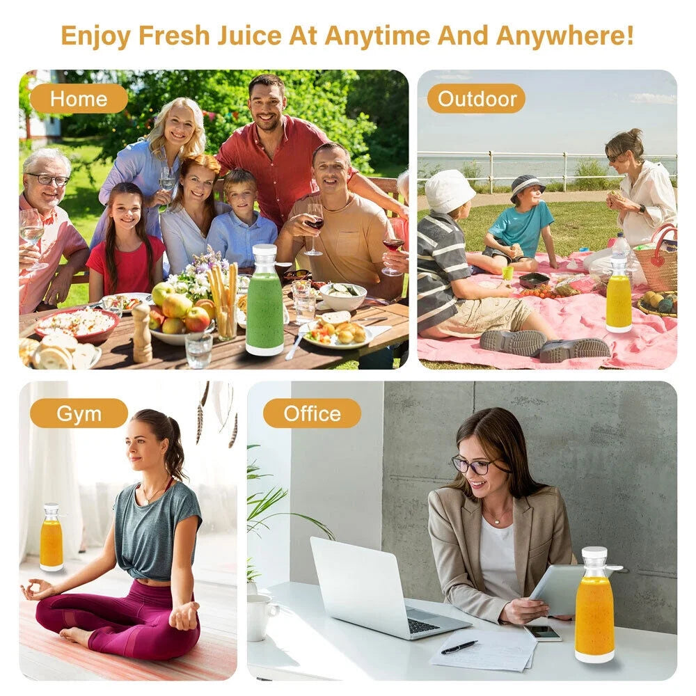 Portable Blender 1200 Mah 420 Ml Battery Powered Blender, White