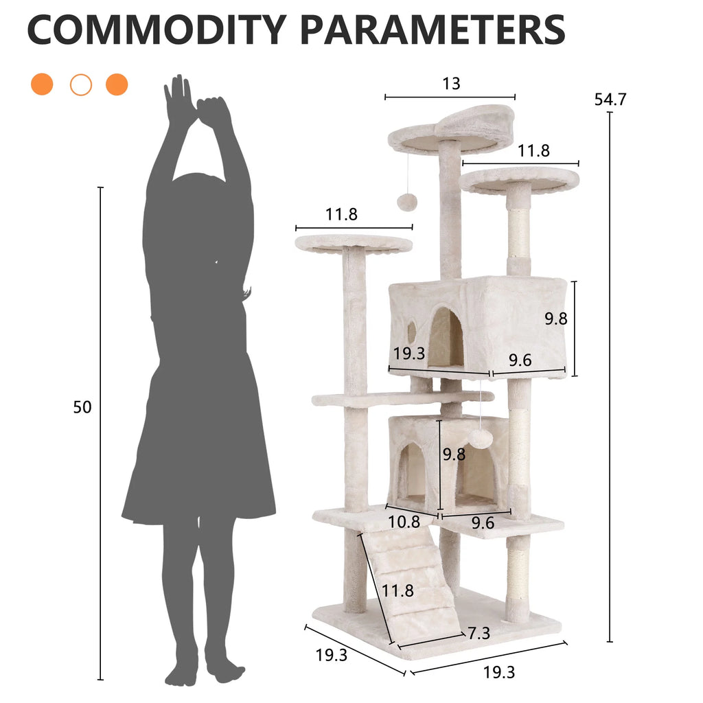 Your Cat's Dream Kingdom: The 54" Multi-Level Cat Tower