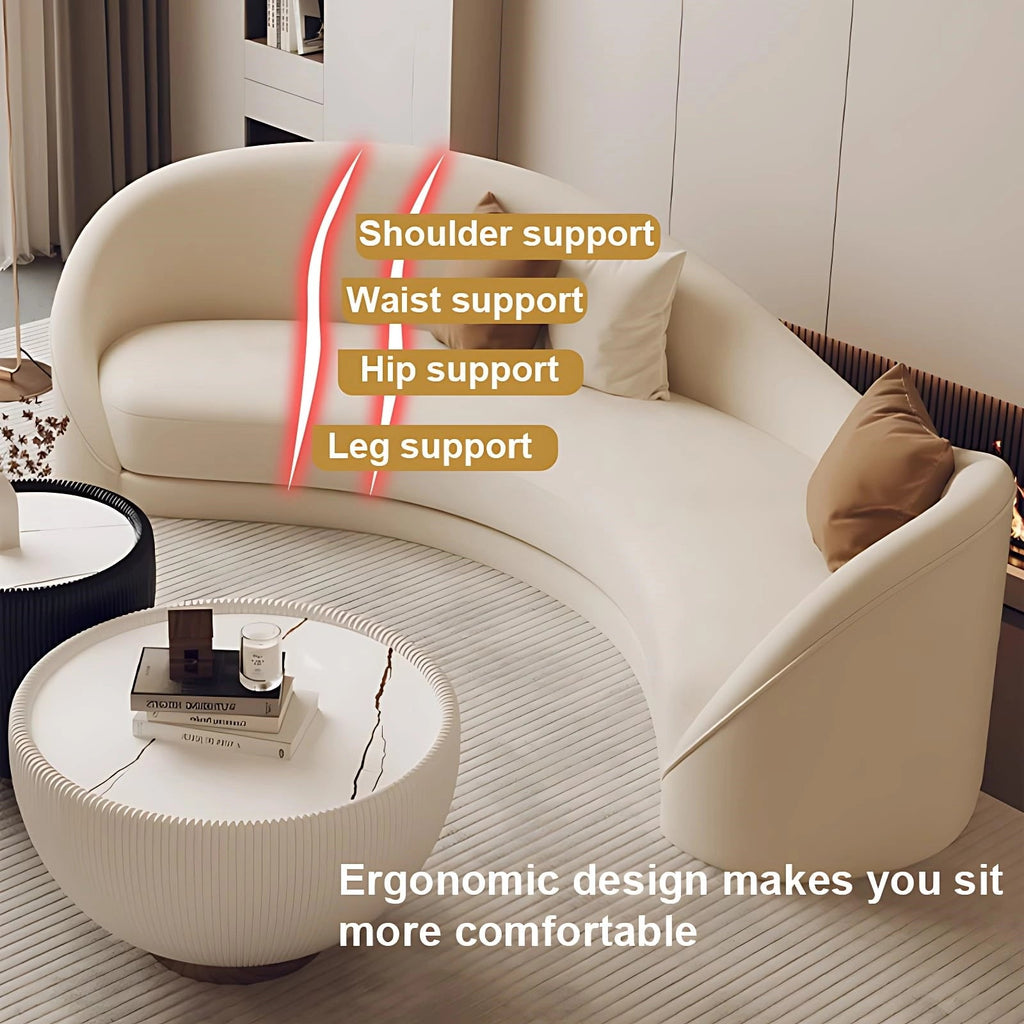 The Aihm-Lon Curved Leather Sectional