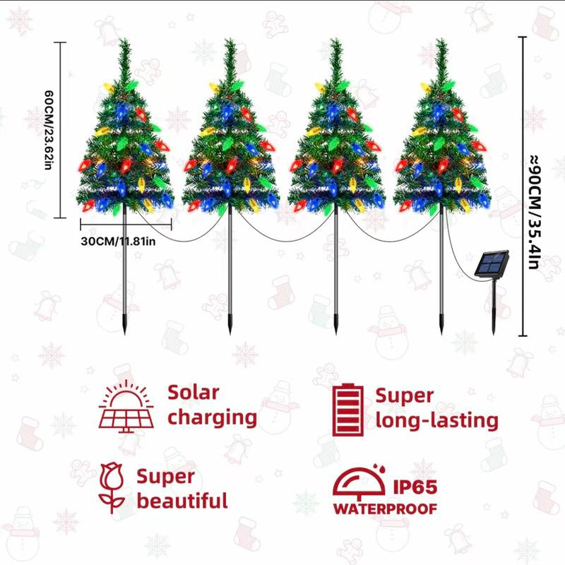 "Starlight Grove" - Set of 4 Solar-Powered Christmas Path Lights 🎄