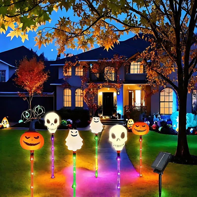 "The Graveyard Glow" - Solar-Powered Pumpkin & Skull Path Lights 💀