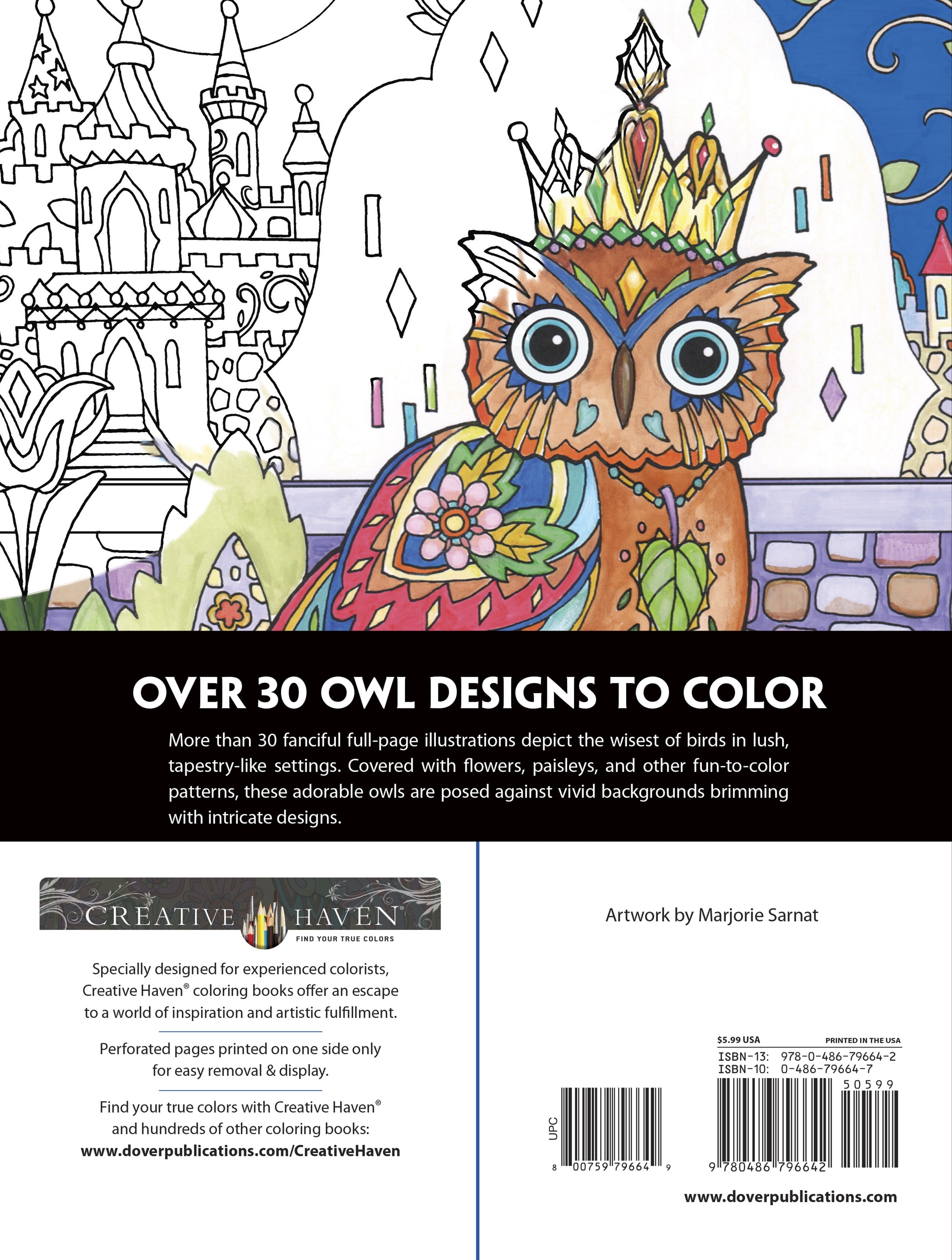 Adult Coloring Books: Animals Creative Haven Owls Coloring Book, (Paperback)