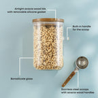 Holden Stackable Glass Storage Canister Set with Wood Lids and Scoops