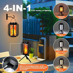 【Bougerv 9-Inch Solar Lantern Outdoor Light with Base】 - Waterproof Flickering Flame Effect for Patio, Garden, and Room Decoration | 6.3X4.7X3.3 Inches | Energy Efficient Monocrystalline Silicon Panels | 8-12 Hours Operation Time