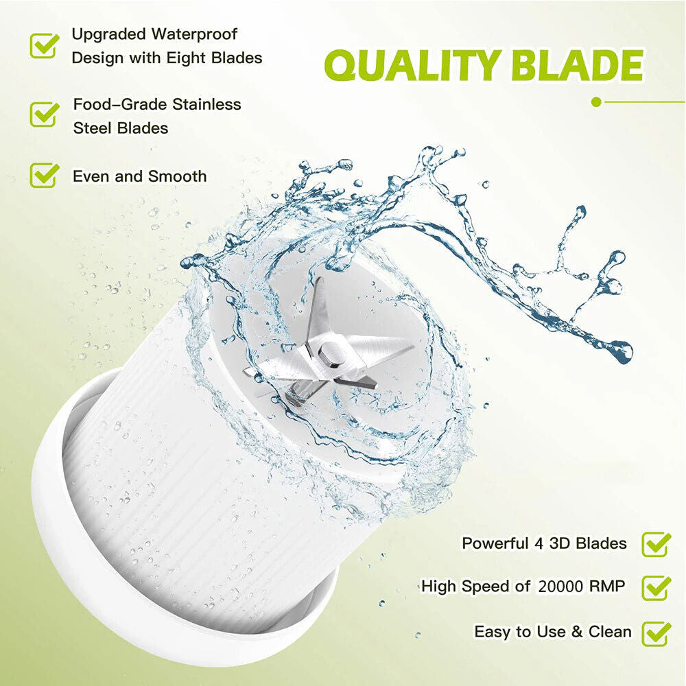 Portable Blender 1200 Mah 420 Ml Battery Powered Blender, White