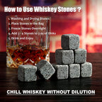 Whiskey Stones Gift Set - Whiskey Glass Set of 2 - Granite Chilling Whiskey Rocks - Scotch Bourbon Box Set -Father'S Day Birthday Gifts for Men Drinking Gift for Dad Him Husband Party Holiday Present