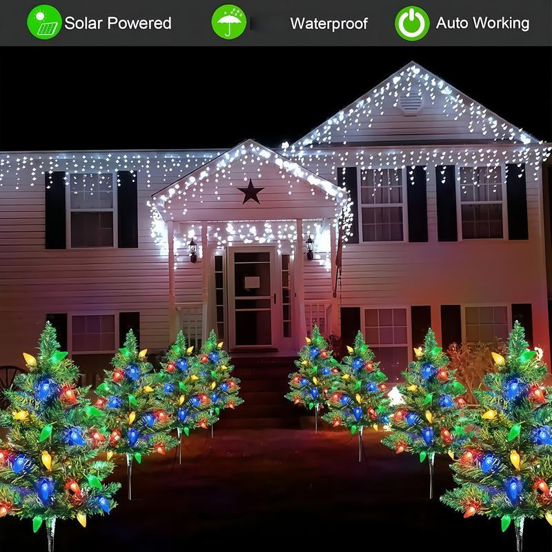 "Starlight Grove" - Set of 4 Solar-Powered Christmas Path Lights 🎄