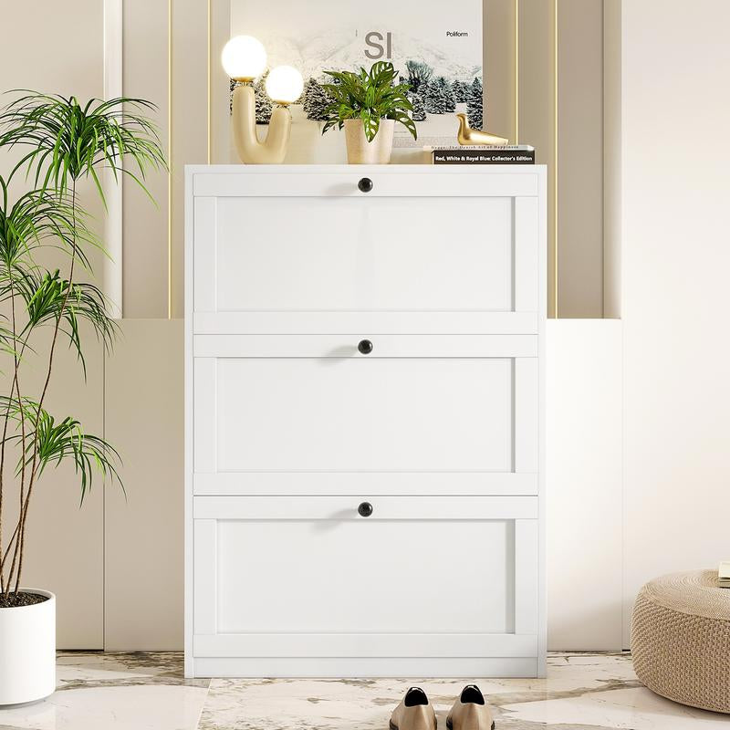 VOWNER Shoe Cabinet with 3 Flip Drawers for Entryway, Shoe Storage Cabinet Shoe Rack for Hallway, Living Room,Bedroom