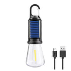 LED Solar Camping Lights USB Rechargeable Bulbs Lamp Dimmable with Hooks Vintage Light for Hiking Tent Lantern Outdoor Lighting