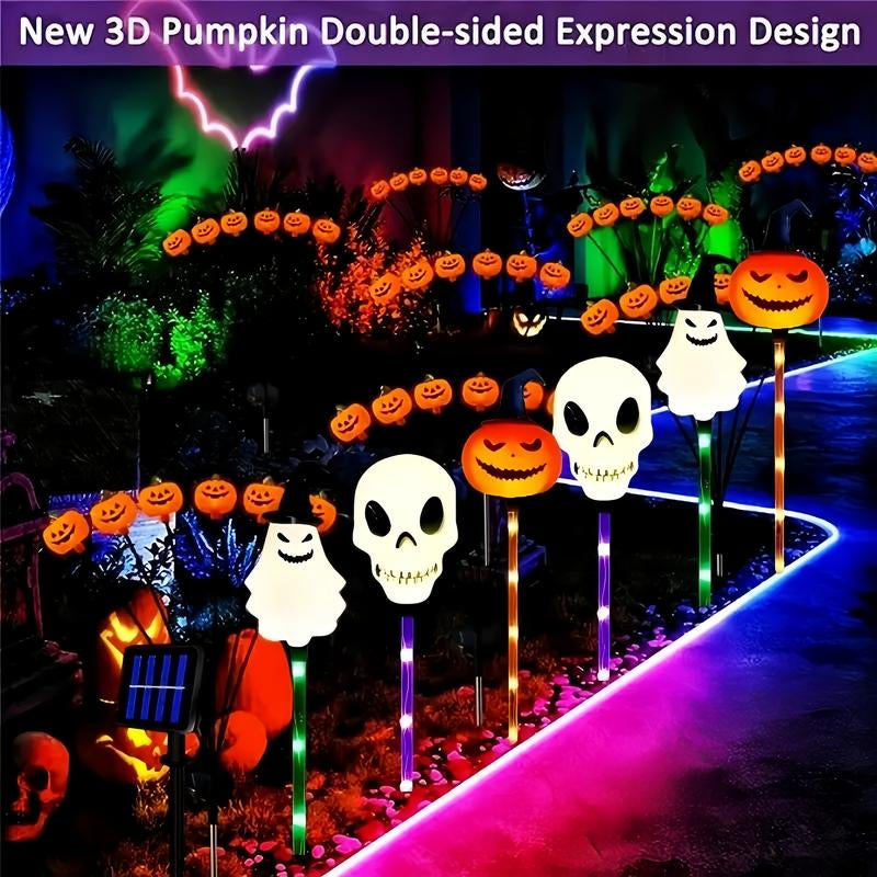 "The Graveyard Glow" - Solar-Powered Pumpkin & Skull Path Lights 💀