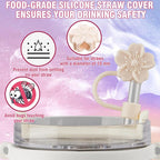 Compatible with Cup Accessories 40 Oz, 7 Count of -Grade Straw Cover, Chain, Bottle Boot, Rubber Cup Ring, Keychains, and Heart Hook, Gifts for Women