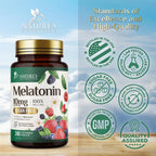 Melatonin 10 Mg Fast Dissolve, Melatonin Supplements for Restful Sleep, Natural Sleep Support Supplement for Adults, Extra Strength Strawberry-Flavored Tablets, Sugar Free, 240 Tablets 120 Day Supply