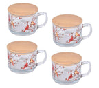 "The Cozy Ritual" - Set of 4 Glass Mugs with Wooden Lids ☕