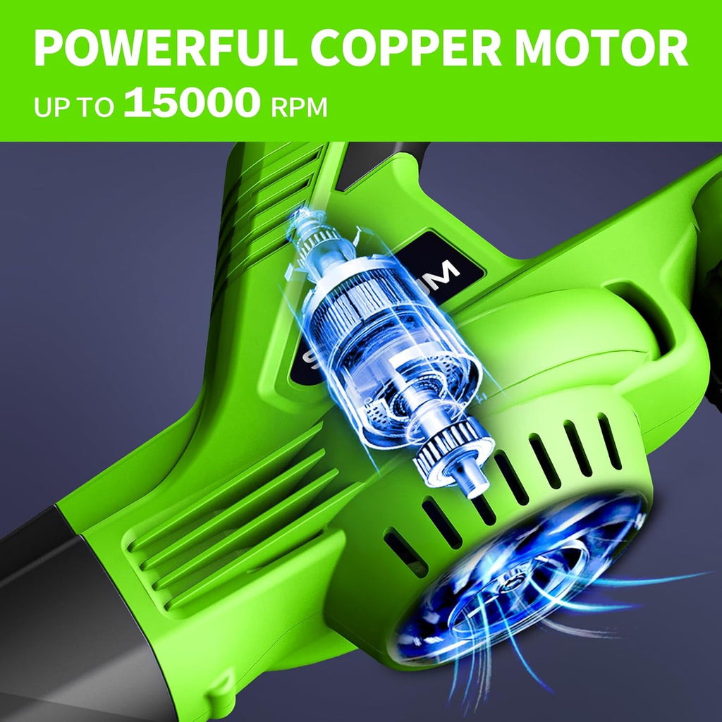 Soplador De Aire Inalambrico Electrico Con 2 Baterías Para Hojas Cesped Jardin