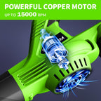 Soplador De Aire Inalambrico Electrico Con 2 Baterías Para Hojas Cesped Jardin