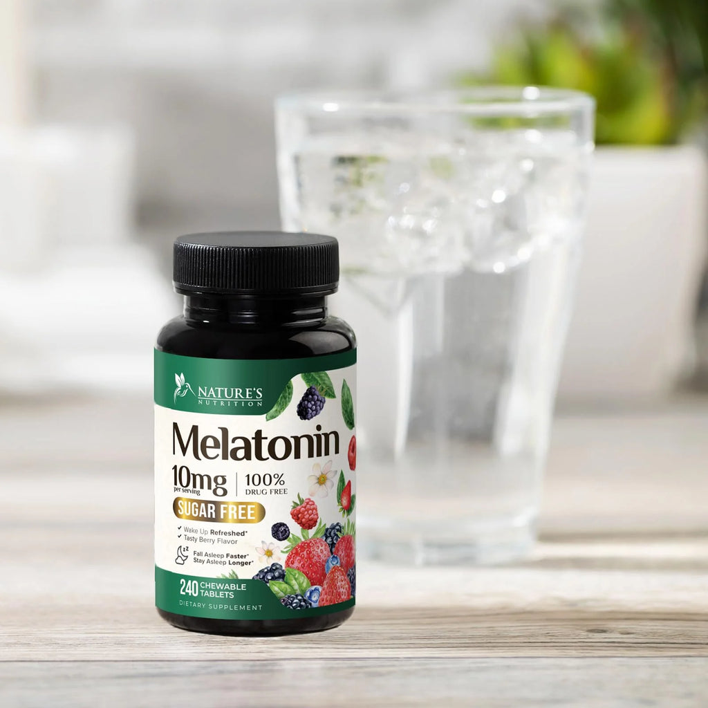 Melatonin 10 Mg Fast Dissolve, Melatonin Supplements for Restful Sleep, Natural Sleep Support Supplement for Adults, Extra Strength Strawberry-Flavored Tablets, Sugar Free, 240 Tablets 120 Day Supply
