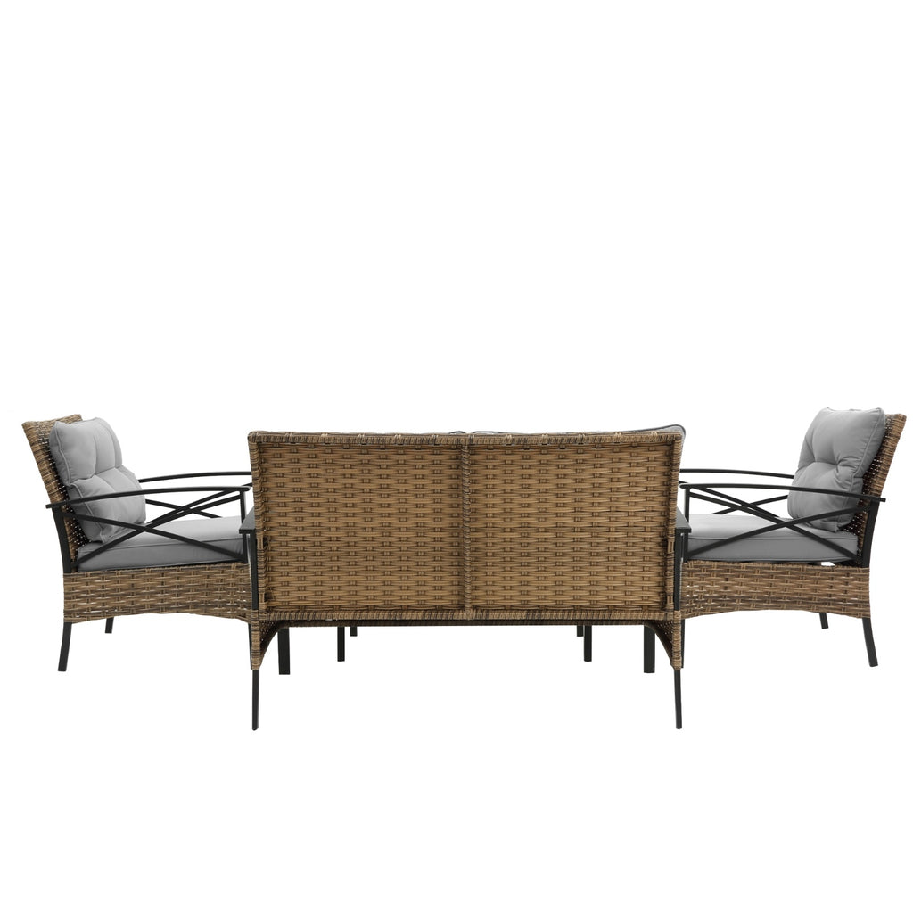 The Sunset Social - 4-Piece Rattan Patio Conversation Set ☀️
