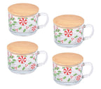 "The Cozy Ritual" - Set of 4 Glass Mugs with Wooden Lids ☕