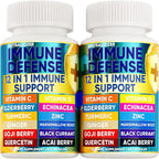 12 in 1 Premium Immune Defense Vitamins Immune Supplement W Vitamin D3 5000 IU Vitamin С 1000Mg Zinс 50Mg Luxe Choice for Premium Immune Support with Echinacea Elderberry and Ginger 120 Caps