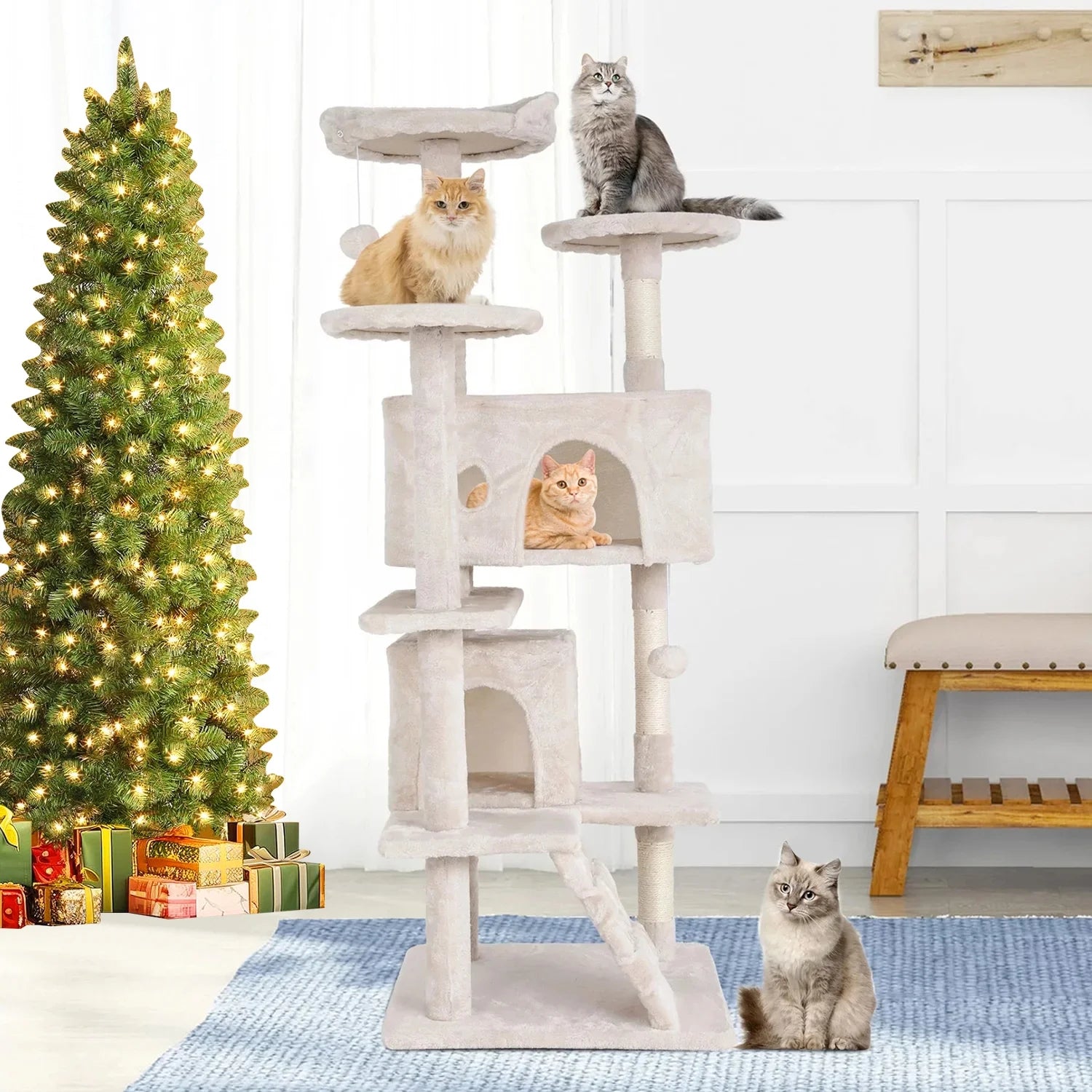 Your Cat's Dream Kingdom: The 54" Multi-Level Cat Tower