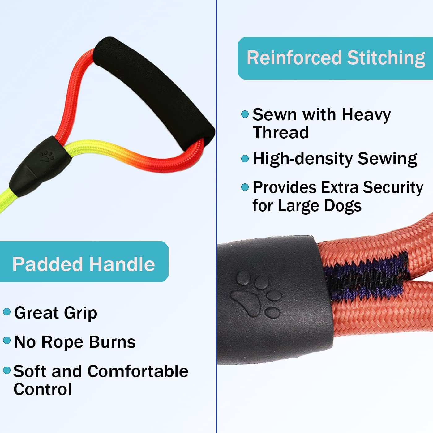 Heavy Duty 3 Dog Leash No Tangle Detachable 360° Swivel Device Multiple Dog Leash with Padded Handle for Two/Three Pets