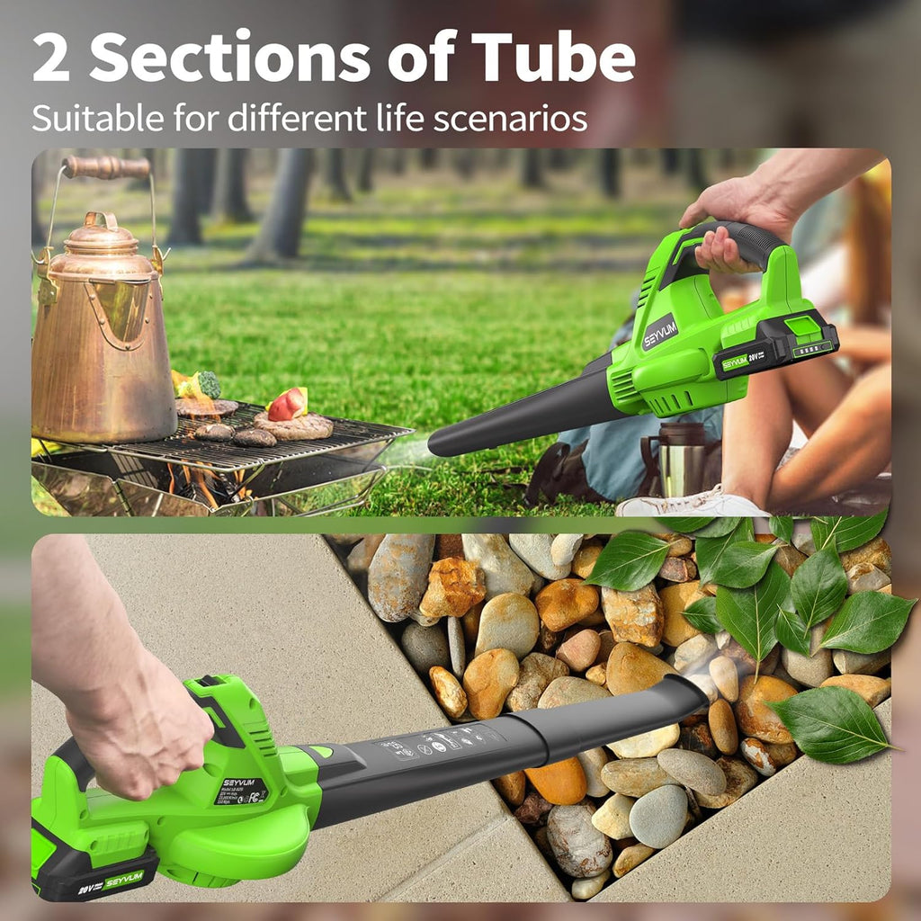 Soplador De Aire Inalambrico Electrico Con 2 Baterías Para Hojas Cesped Jardin