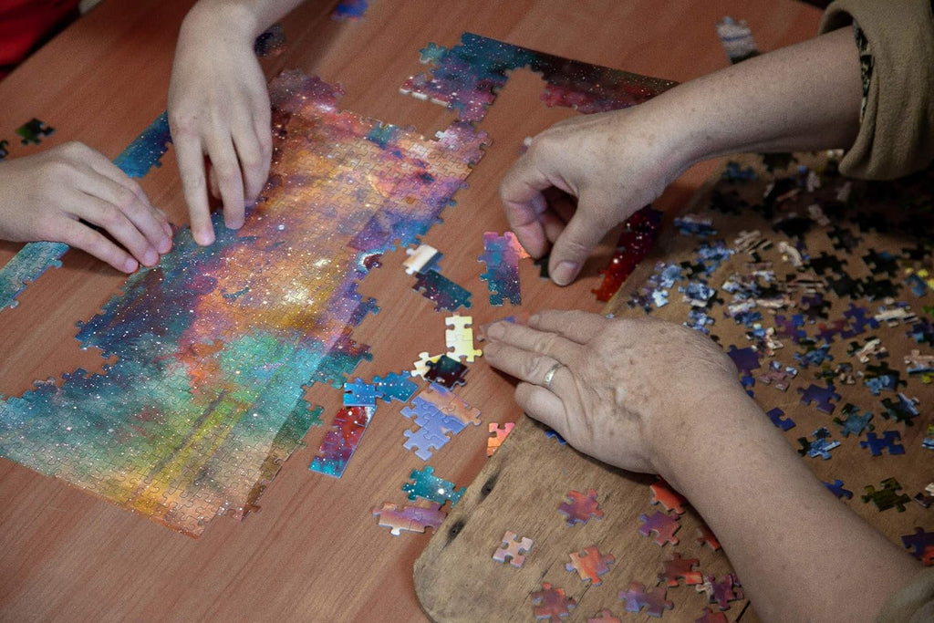 Henley Place Space Puzzle - 1000 Piece Deepspace Puzzle for Adults, Outerspace Jigsaw with Fun Fact & Reference Poster, NASA Nebula Illustration 20X27 Inches