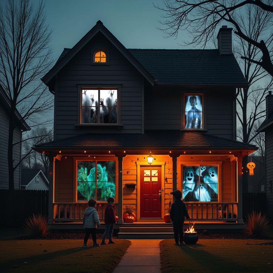 Holographic Rear Projection Screen for Halloween Video Effects