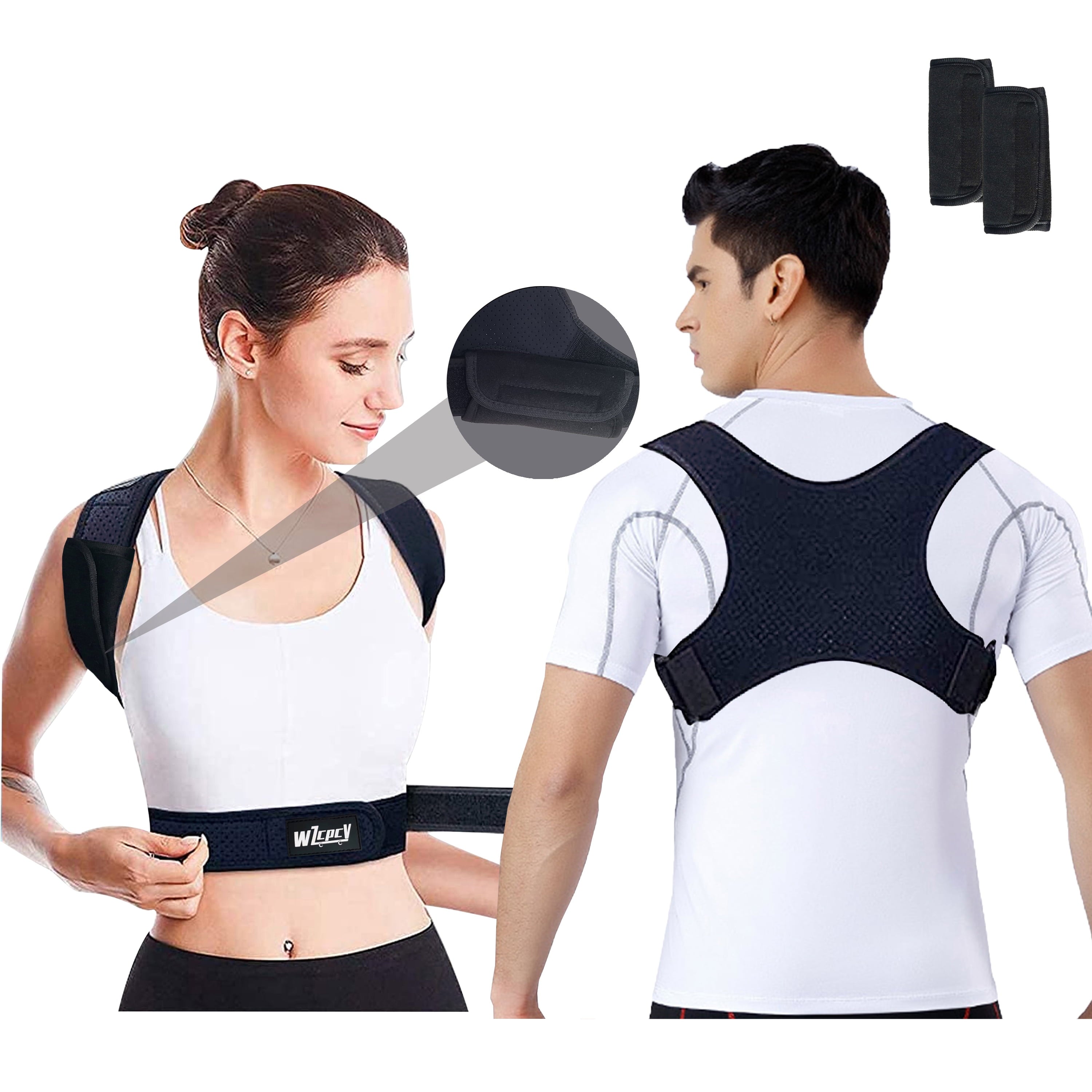 Posture Corrector Brace for Women Men,Back Brace for Posture for Women and Men with Adjustable Shoulder Braces and Cushion Pads,Corrects Hunching&Bad Posture&Shoulder Neck Pain